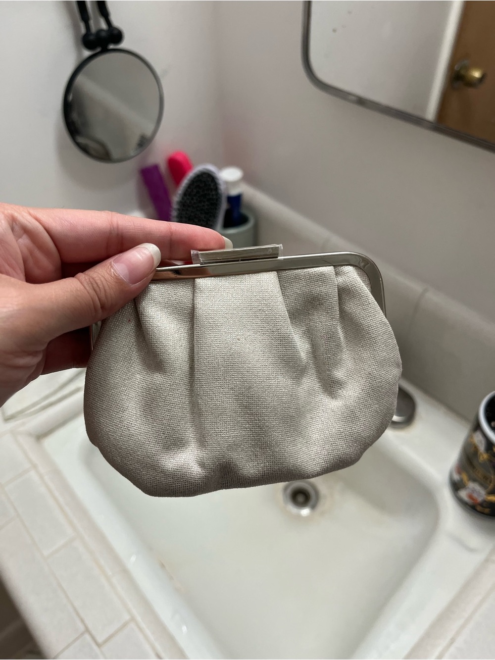 Classic Beige Clasp Coin Purse - BVLGARI